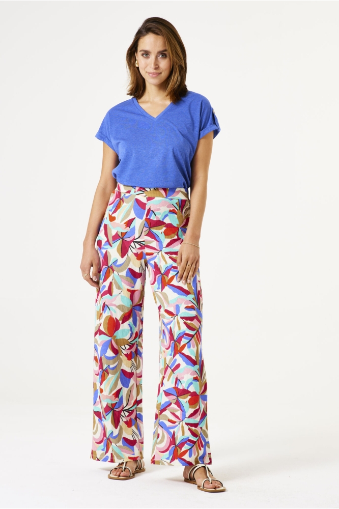 BROEK MET PRINT D50112 2514 Dazzling Blue